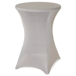 POKROWIEC ELASTYCZNY STRETCH NA STÓŁ BAROWY KOKTAJLOWY Ø80 CM 110 CM POPIEL