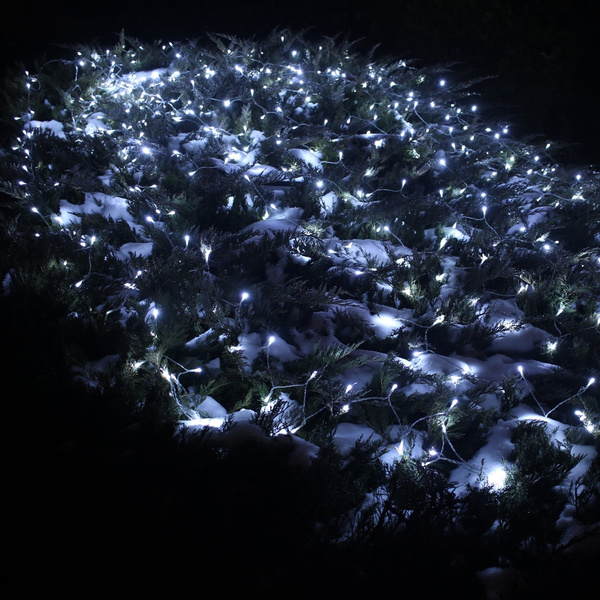 BIAŁE LAMPKI CHOINKOWE 100 LED NA BATERIE + PILOT