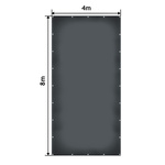 ANTRACYTOWA PLANDEKA 4x8 M 650G/M2 PRZEMYSŁOWA OCHRONNA Z OCZKAMI OKRYCIOWA