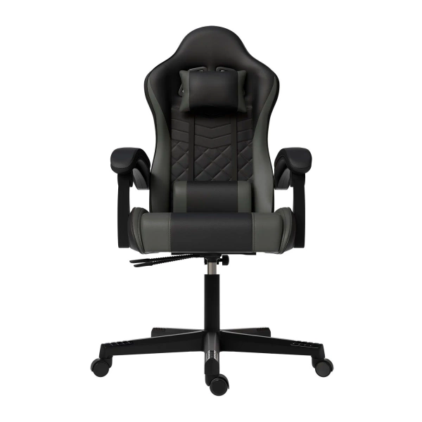 FOTEL GAMINGOWY BIUROWY KUBEŁKOWY GRACZA OBROTOWY HYPERSEAT CZARNY SZARY