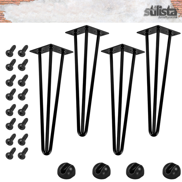 4x METALOWE NOGI STOŁU HAIRPIN LEGS 40 CM 3 PRĘTY