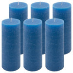 ŚWIECE STOŁOWE NIEBIESKIE RUSTYKALNE 6 SZT 7,5x20 CM ŚWIECZKI KOLUMNOWE