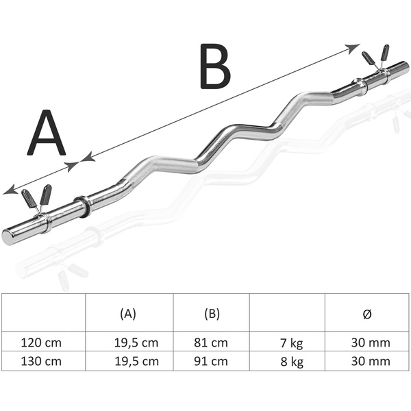GRYF LEKKO ŁAMANY GŁADKI 130 CM / 30 MM SZTANGA