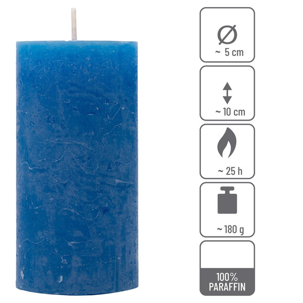 ŚWIECE STOŁOWE NIEBIESKIE 16 SZT 5x10 CM ŚWIECZKI WALCOWE KOLUMNOWE