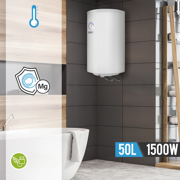 BOJLER 50L ELEKTRYCZNY PODGRZEWACZ WODY 1500W EMALIOWANY ZBIORNIK ANTICALC