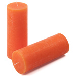 ŚWIECE STOŁOWE POMARAŃCZOWE RUSTYKALNE 6 SZT 7,5x20 CM ŚWIECZKI KOLUMNOWE