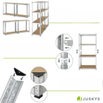 2x REGAŁ METALOWY MAGAZYNOWY 160x80x40CM 640KG PIWNICA WARSZTAT GARAŻ