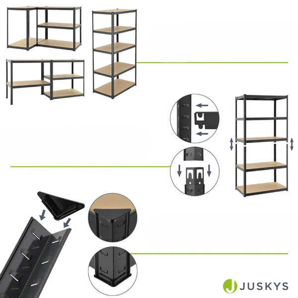 REGAŁ MAGAZYNOWY 200x100x60 CM 875KG METALOWY PÓŁKI GARAŻ WARSZTAT SZARY