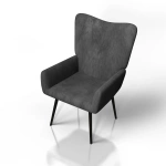 FOTEL USZAK RELAKSACYJNY WYPOCZYNKOWY SKANDYNAWSKI STYL SZARY SZTRUKS