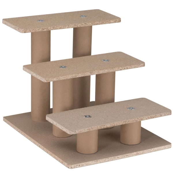 SCHODKI DLA PSA KOTA ZWIERZĄT SCHODY TIMMY 36 CM 3 STOPNIE SZARE PLUSZOWE