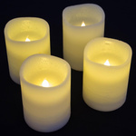 4x ŚWIECE LED Z PRAWDZIWEGO WOSKU ŚWIECZKI BEZPŁOMIENIOWE NA BATERIE +PILOT