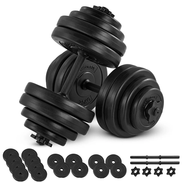 ZESTAW HANTLI 2 X 15 KG CIĘŻARKI 30 KG SIŁOWNIA TRENING FITNESS DO ĆWICZEŃ