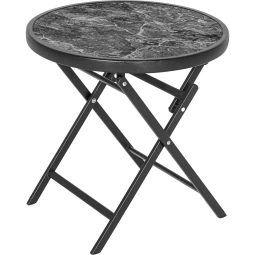 STOLIK STÓŁ SZKLANY OGRODOWY BALKONOWY SKŁADANY SZKLANY 45 CM MARMUROWY