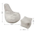 FOTEL RELAKSACYJNY TELEWIZYJNY WYPOCZYNKOWY GAMINGOWY Z PUFĄ BEŻOWY XL