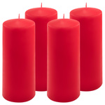 ŚWIECE STOŁOWE CZERWONE 4 SZT 20x7,5 CM ŚWIECZKI TRADYCYJNE KOLUMNOWE