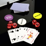 POKER ZESTAW 300 ŻETONÓW LASEROWYCH KUFEREK ALU KARTY MATA TASOWARKA ŻETONY