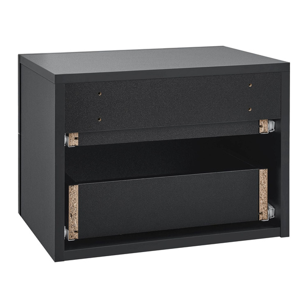 WISZĄCA SZAFKA NOCNA 2 SZUFLADY 40x29x30 CM CZARNY MAT NOWOCZESNA