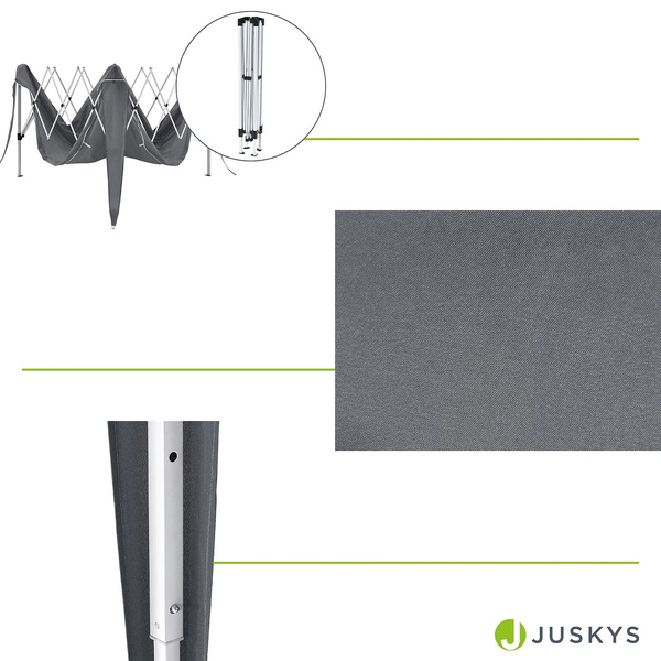 SZARY PAWILON OGRODOWY 3X3 m NAMIOT IMPREZOWY HANDLOWY EKSPRESOWY STELAŻ