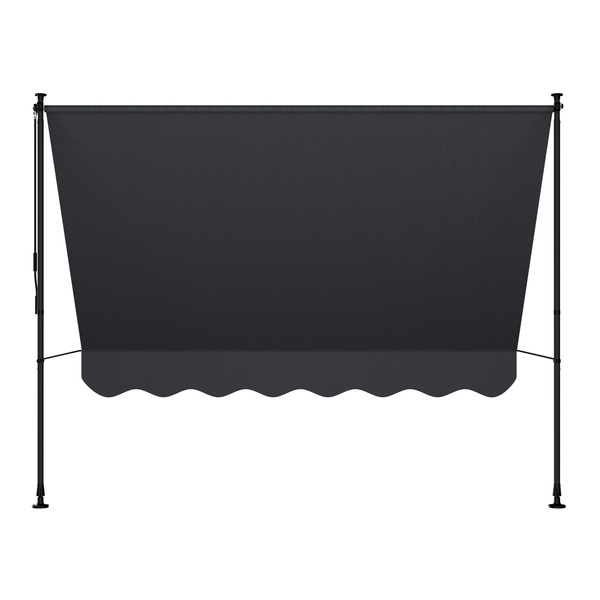 MARKIZA 250x120 CM ROZPOROWA BALKONOWA TELESKOPOWA TARASOWA ROLETA ANTRACYT