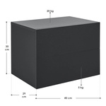 WISZĄCA SZAFKA NOCNA 2 SZUFLADY 40x29x30 CM CZARNY MAT NOWOCZESNA