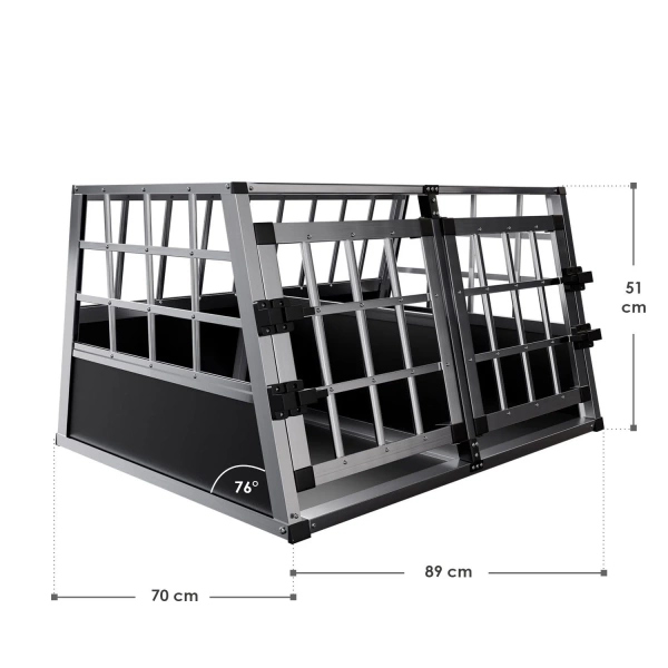 TRANSPORTER DLA PSA ZWIERZĄT ALUMINIOWA KLATKA PODRÓŻNA DO SAMOCHODU L-XL
