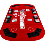 CZERWONY BLAT STÓŁ DO POKERA 160x80CM POKER KASYNO