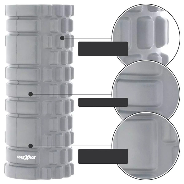 MAXXIVA SZARY WAŁEK ROLKA DO MASAŻU 33x14 CM ROLLER FITNESS