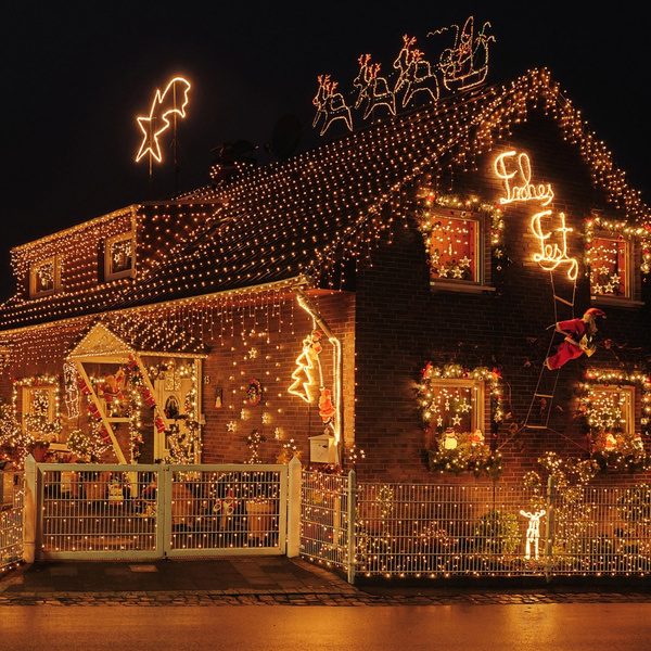 LAMPKI ZWISAJĄCE CHOINKOWE NA DOM OGRÓD 600 LED KURTYNA ŚWIETLNA