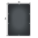 ANTRACYTOWA PLANDEKA 2x3 M 650G/M2 PRZEMYSŁOWA OCHRONNA Z OCZKAMI OKRYCIOWA