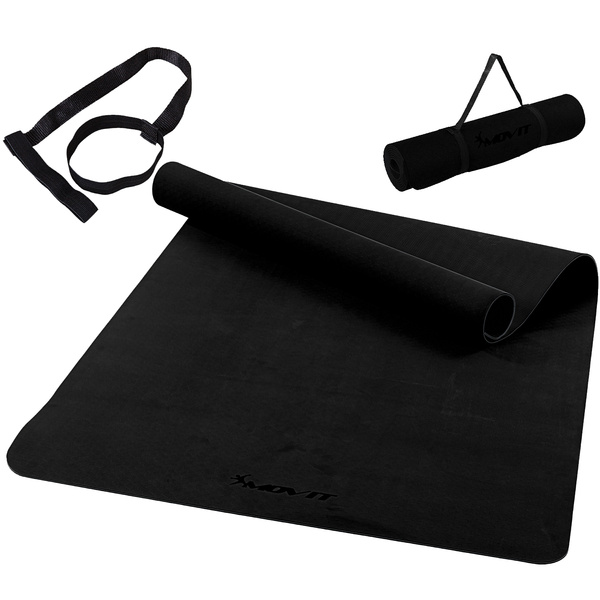 CZARNA MATA TPE 190x100x0,6cm DO ĆWICZEŃ FITNESS 