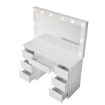 TOALETKA KOSMETYCZNA LILIA Z LED, LUSTREM I 7 SZUFLADAMI BIAŁA