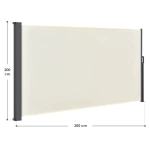 BEŻOWA MARKIZA BOCZNA ROZSUWANA 300x200 CM WYSUWANA ROLETA OSŁONA TARASOWA