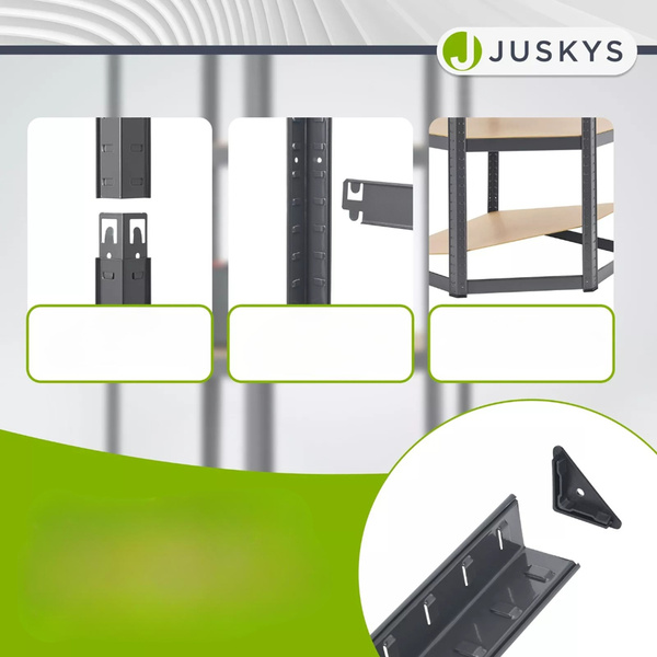 REGAŁ NAROŻNY METALOWY MAGAZYNOWY 160x75x40CM 320KG PIWNICA GARAŻ SZARY