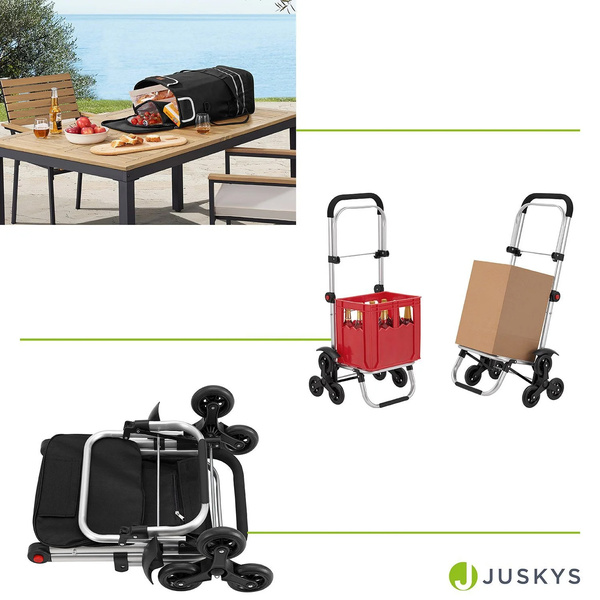 WÓZEK 3w1 NA ZAKUPY ZAKUPOWY NA SCHODY TORBA NA KÓŁKACH SKŁADANY CZARNY