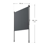 MARKIZA PIONOWA 120x310 CM ROZPOROWA BALKONOWA TARASOWA ROLETA ANTRACYTOWA