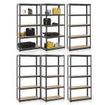 6x REGAŁ MAGAZYNOWY 180x90x40CM 5250KG SZARY METALOWY PÓŁKI GARAŻ PIWNICA