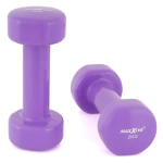 ZESTAW HANTLE WINYLOWE 2x 2,0 KG MAXXIVA FIOLETOWE CIĘŻARKI FITNES HANTELKI
