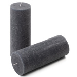 ŚWIECE STOŁOWE ANTRACYTOWE RUSTYKALNE 6 SZT 7,5x20 CM ŚWIECZKI KOLUMNOWE