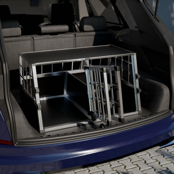 TRANSPORTER DLA PSA ZWIERZĄT ALUMINIOWA KLATKA PODRÓŻNA DO SAMOCHODU L-XL