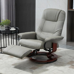 FOTEL RELAKSACYJNY TELEWIZYJNY WYPOCZYNKOWY ROZKŁADANY OBROTOWY SZARY