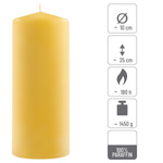 ŚWIECE STOŁOWE ŻÓŁTE 2 SZT 25x10 CM ŚWIECZKI WALCOWE TRADYCYJNE KOLUMNOWE