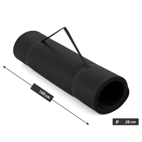 MAXXIVA CZARNA MATA PIANKOWA 190x100x1,5cm DO ĆWICZEŃ / JOGI / FITNESS