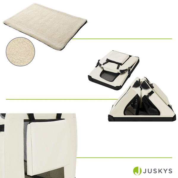 BEŻOWA TORBA TRANSPORTOWA SKŁADANA KOJEC DLA PSA KOTA TRANSPORTER S