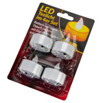 4x ŚWIECZKI LED TEALIGHT BIAŁE BEZPŁOMIENIOWE NA BATERIE + TIMER 6/18H