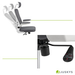 ERGONOMICZNY FOTEL BIUROWY GAMINGOWY OBROTOWY ODDYCHAJĄCY SZARY BIAŁY