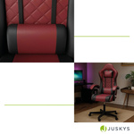 FOTEL GAMINGOWY BIUROWY KUBEŁKOWY GRACZA OBROTOWY HYPERSEAT BORDOWY CZARNY