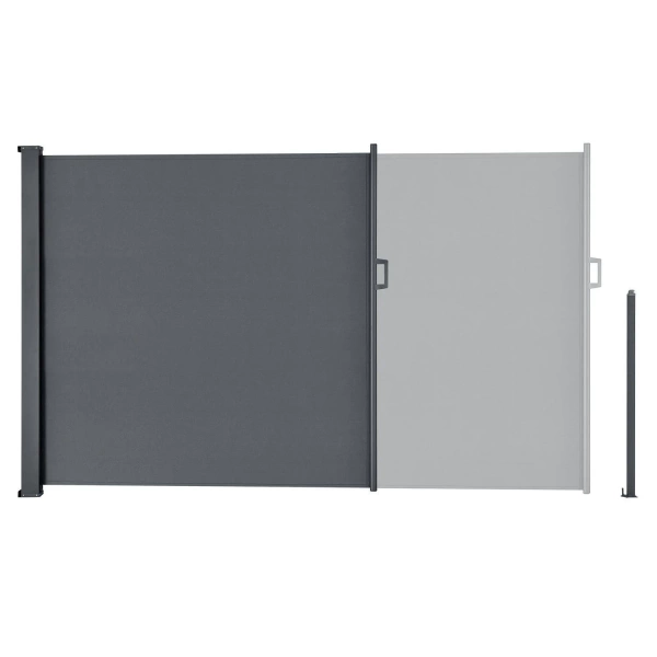 SZARA MARKIZA BOCZNA ROZSUWANA 500x200 CM WYSUWANA ROLETA OSŁONA TARASOWA