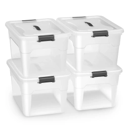 4x POJEMNIK 30L DO PRZECHOWYWANIA Z POKRYWĄ ZESTAW UNIWERSALNY ORGANIZER