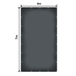 ANTRACYTOWA PLANDEKA 4x7 M 650G/M2 PRZEMYSŁOWA OCHRONNA Z OCZKAMI OKRYCIOWA