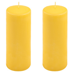 ŚWIECE STOŁOWE ŻÓŁTE 2 SZT 20x7,5CM ŚWIECZKI TRADYCYJNE KOLUMNOWE